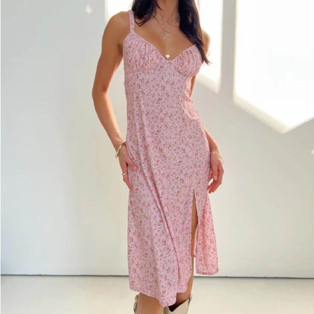 Princess Polly Georgia Midi Dress Pink Floral